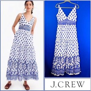 🆕👗•J. CREW• V-Neck Maxi Dress in Block Print👗